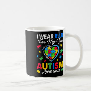 Ich trage Blau für mein Sohn Autismus Bewusstsein Kaffeetasse