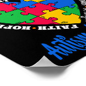 Ich trage Blau für mein Sohn Autismus Bewusstsein Poster (Ecke)