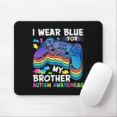 Ich trage Blau für meine Bruderautismus Awareness  Mousepad (Mit Mouse)