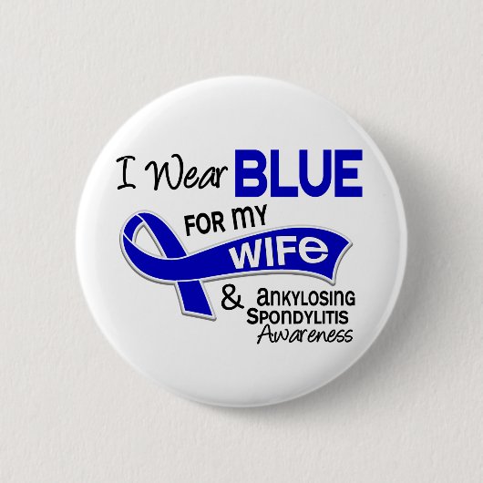 Ich trage Blau für meine Ehefrau 42 Ankylosing Button (Vorderseite)