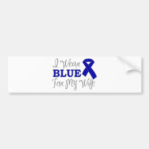 Ich trage Blau für meine Ehefrau (blaues Band) Autoaufkleber