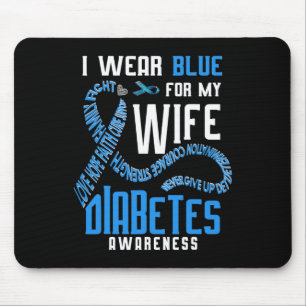 Ich trage Blau für meine Ehefrau Diabetes-Bewussts Mousepad