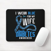 Ich trage Blau für meine Ehefrau Diabetes-Bewussts Mousepad (Mit Mouse)