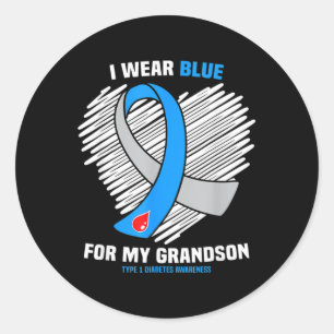 Ich trage Blau für meine Enkelin Typ 1 Diabetes Aw Runder Aufkleber