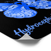 Ich trage Blau für meine Enkeltochter Hydrocephalu Poster (Ecke)