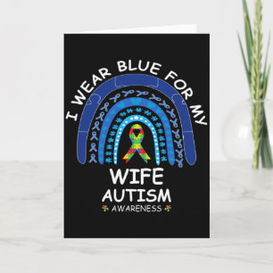 Ich trage Blau für meine Frau für das Autismus-Bew Karte