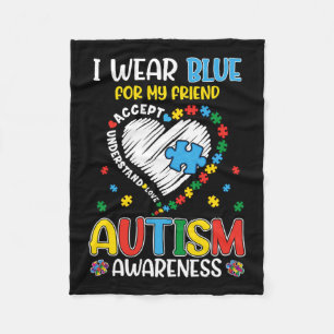 Ich trage Blau für meine Freundin Autismus Bewusst Fleecedecke