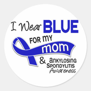 Ich trage Blau für meine Mama 42 Ankylosing Runder Aufkleber