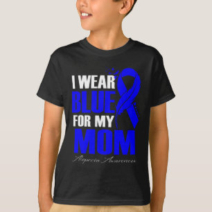 Ich trage Blau für meine Mama Alopezie Feder T-Shirt