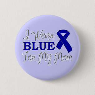 Ich trage Blau für meine Mama (blaues Button