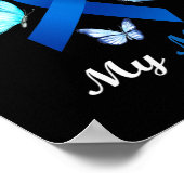 Ich trage Blau für meine Mama Butterfly Diabetes A Poster (Ecke)