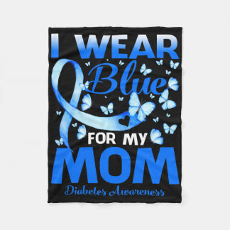 Ich trage Blau für meine Mama Diabetes-Bewusstsein Fleecedecke