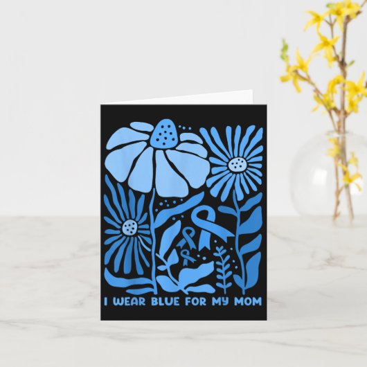 Ich trage Blau für meine Mama Diabetes Bewusstsein Karte (Gelbe Blume)