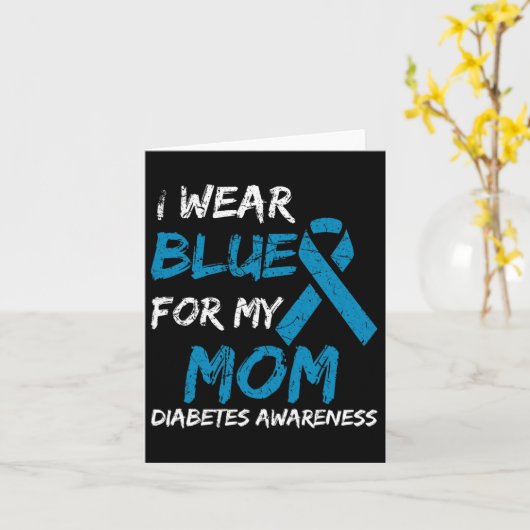 Ich trage Blau für meine Mama Diabetes-Sensibilisi Karte (Gelbe Blume)