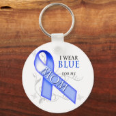 Ich trage Blau für meine Mama Schlüsselanhänger (Vorderseite)