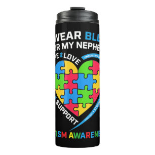 Ich trage Blau für meine nepaläische Autismus Bewu Thermosbecher