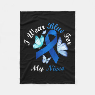 Ich trage Blau für meine Nichte Butterfly Diabetes Fleecedecke