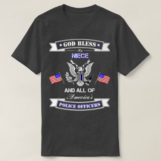 Ich trage Blau für meine Nichte-Polizei T-Shirt (Design vorne)