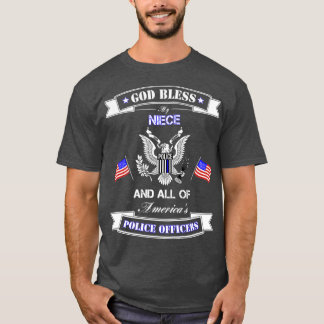 Ich trage Blau für meine Nichte-Polizei T-Shirt