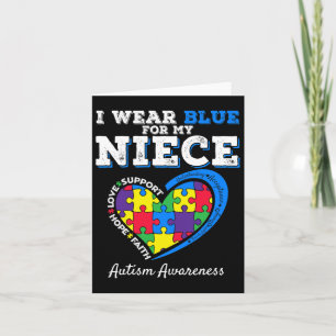 Ich trage Blau für meine Nichte Tante Onkel Autism Karte