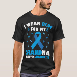 Ich trage Blau für meine Oma Diabetes Awareness T1 T-Shirt