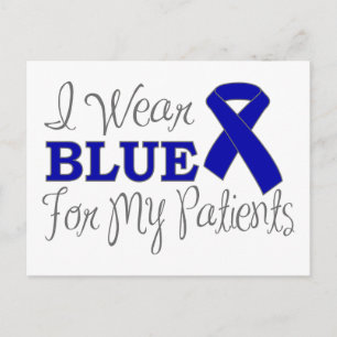 Ich trage Blau für meine Patienten (blaues Band) Postkarte