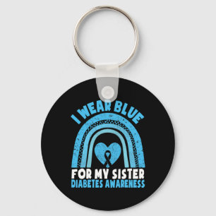 Ich trage Blau für meine Schwester Diabetes Awaren Schlüsselanhänger
