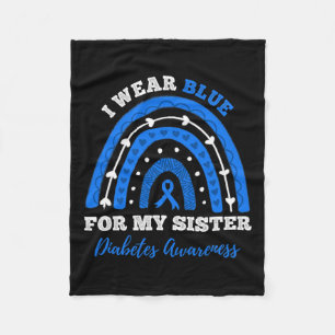 Ich trage Blau für meine Schwester T1d Typ 1 Diabe Fleecedecke
