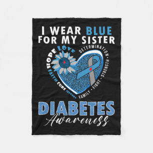 Ich trage Blau für meine Schwester Typ 1 Diabetes- Fleecedecke