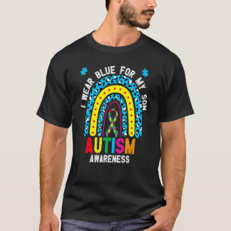 Ich trage Blau für meine Sohn Autismus Bewusstsein T-Shirt