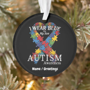 Ich trage Blau für meine Son Autism Awareness Supp Ornament