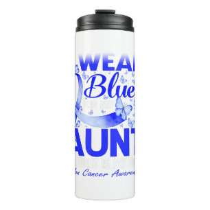 Ich trage Blau für meine Tante Colon Krebs Bewusst Thermosbecher