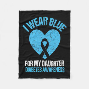 Ich trage Blau für meine Tochter Diabetes Awarenes Fleecedecke