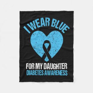 Ich trage Blau für meine Tochter Diabetes Awarenes Fleecedecke