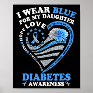 Ich trage Blau für meine Tochter Diabetes Awarenes Poster