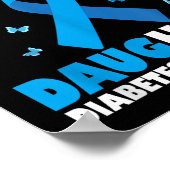 Ich trage Blau für meine Tochter Diabetes Awarenes Poster (Ecke)