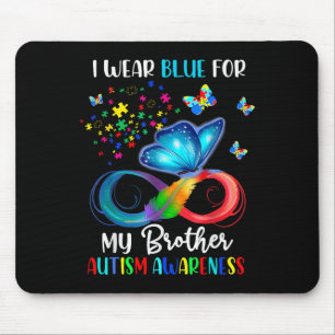 Ich trage Blau für meinen Bruder Autismus Puzzle B Mousepad