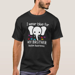 Ich trage Blau für meinen Bruder Autismusrätsel T-Shirt