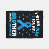 Ich trage Blau für meinen Bruder Diabetes Aufkläru Fleecedecke (Vorderseite (Horizontal))