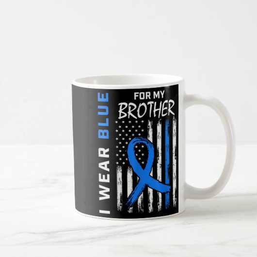 Ich trage Blau für meinen Bruder Diabetes Awarenes Kaffeetasse (Rechts)