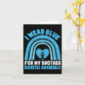 Ich trage Blau für meinen Bruder Diabetes Awarenes Karte (Gelbe Blume)