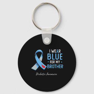 Ich trage Blau für meinen Bruder Diabetes Awarenes Schlüsselanhänger