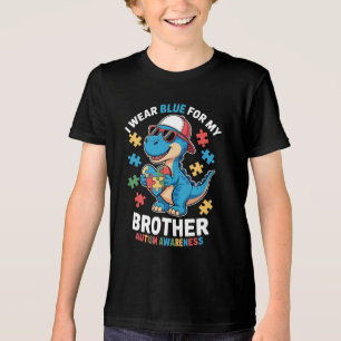 Ich trage Blau für meinen Bruder Dino Autismus-Bew Tri-Blend Shirt