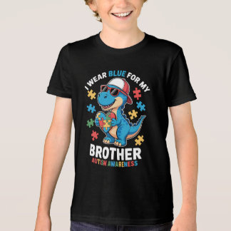 Ich trage Blau für meinen Bruder Dino Autismus-Bew Tri-Blend Shirt