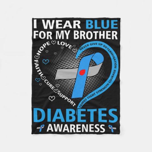 Ich trage Blau für meinen Bruder Hoffnung Liebe Di Fleecedecke (Vorderseite)