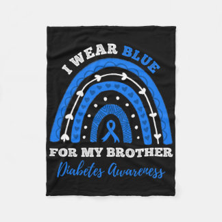 Ich trage Blau für meinen Bruder T1d Typ 1 Diabete Fleecedecke