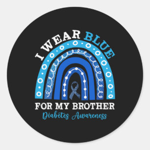 Ich trage Blau für meinen Bruder T1d Typ 1 Diabete Runder Aufkleber