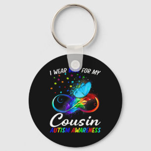 Ich trage Blau für meinen Cousin Autism Awareness Schlüsselanhänger