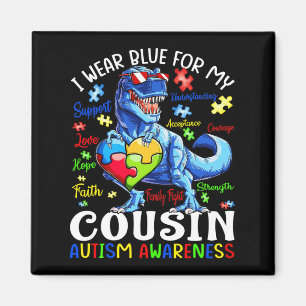 Ich trage Blau für meinen Cousin Autismus Bewussts Magnet