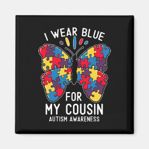Ich trage Blau für meinen Cousin Autismus Bewussts Magnet
